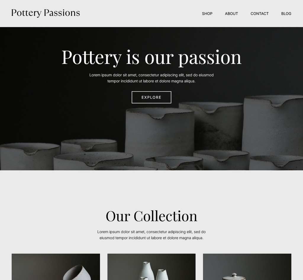 Boutique e-commerce — template SiteJet